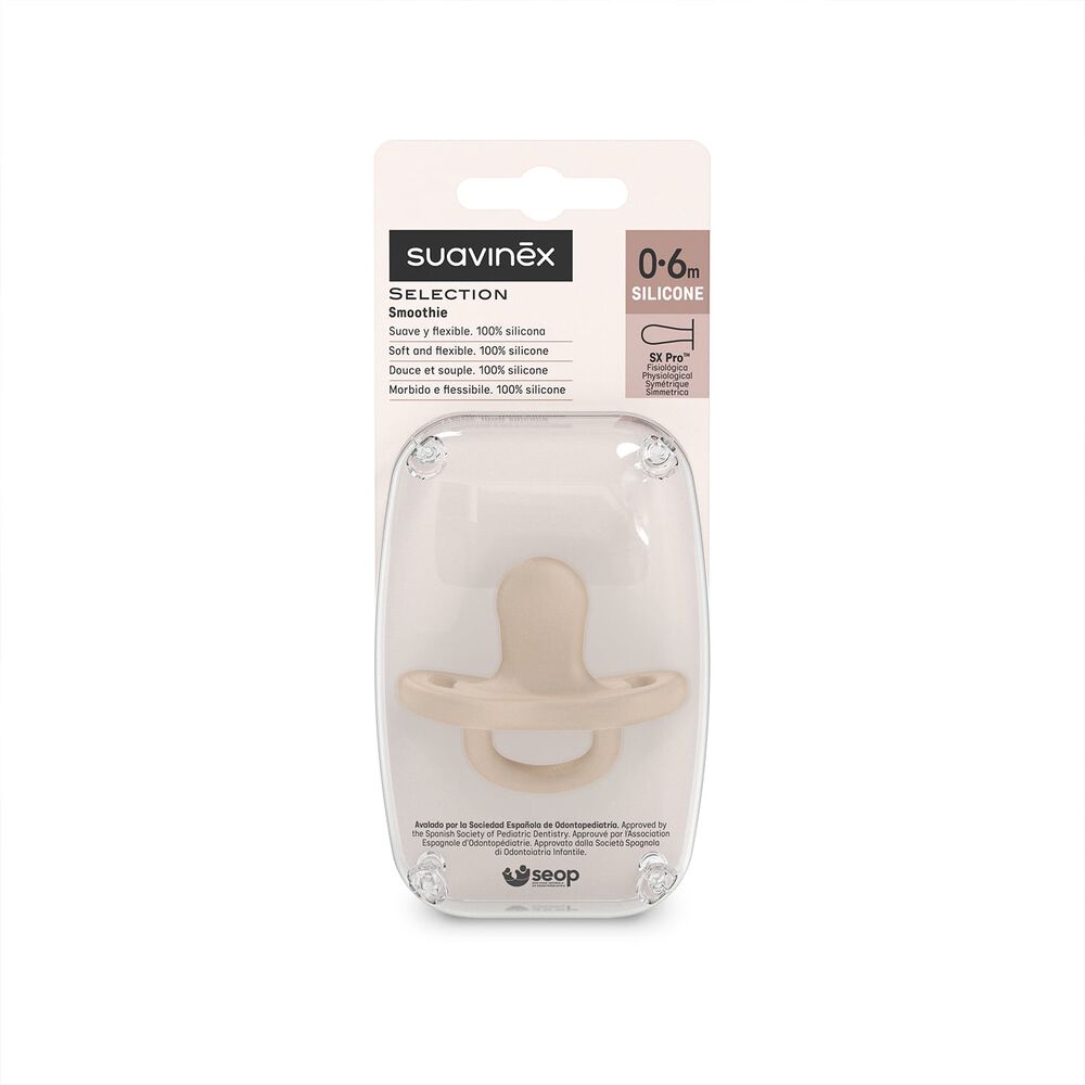 Chupete Todosilicona Fisiol&oacute;gico 0/6m Sx Pro Soft Beige image number 2.0