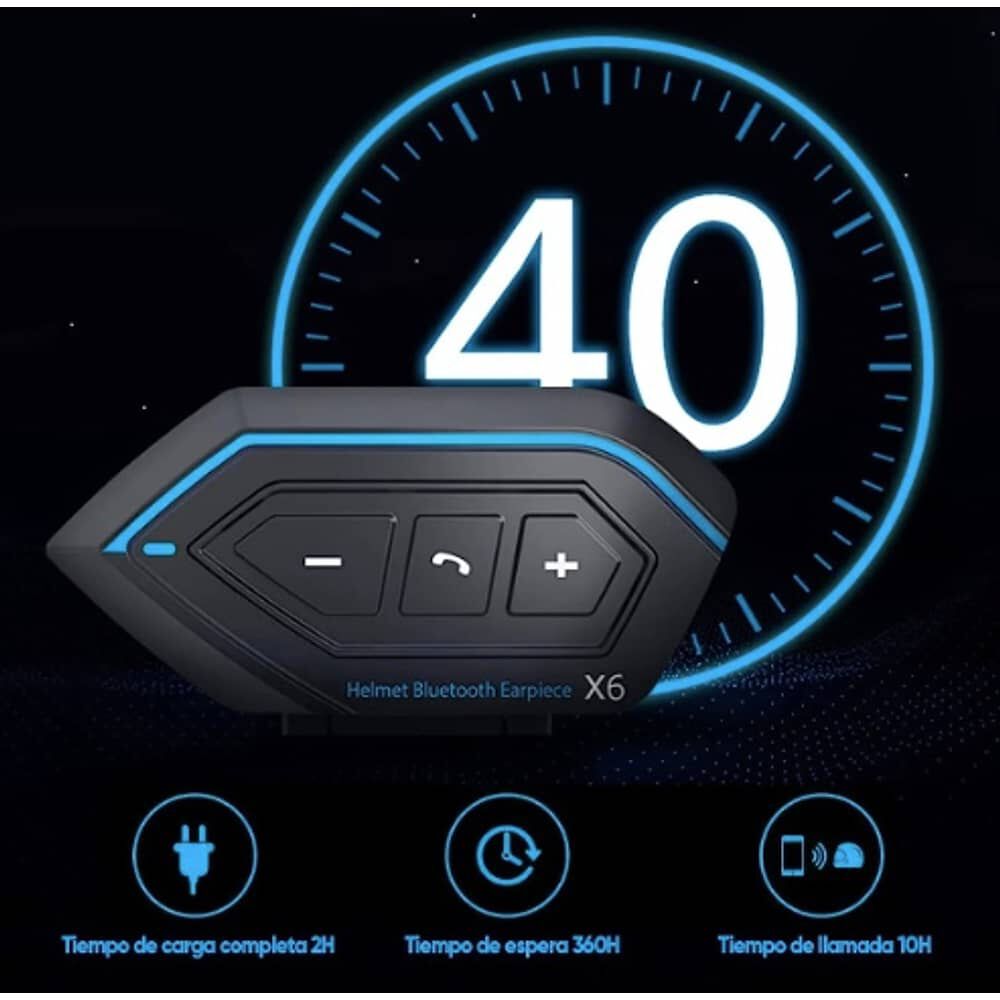Aud&iacute;fonos Bluetooth X6 Pro Para Casco image number 2.0