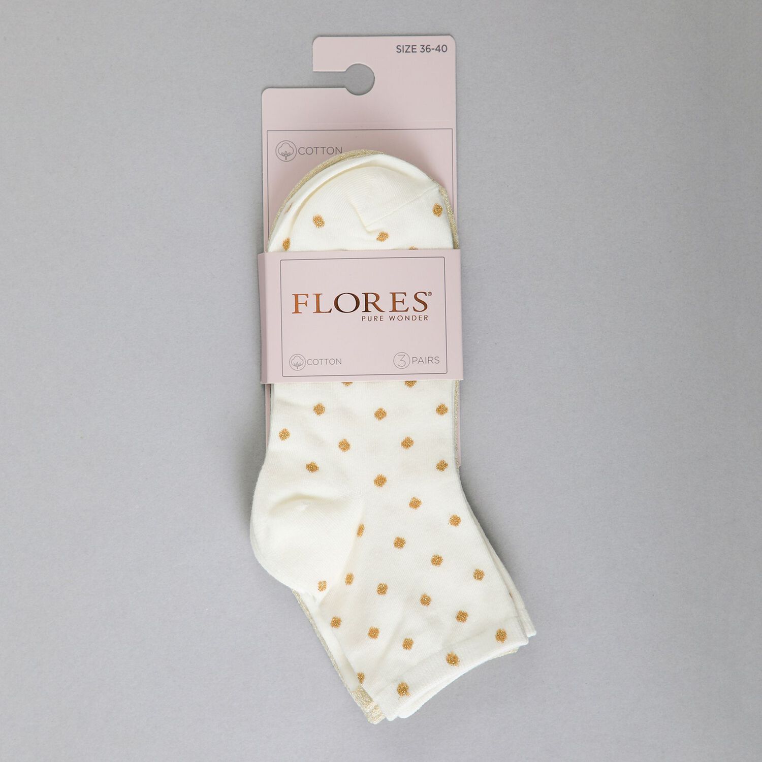 Calcetin 3x Pack Quarter Flores Mujer 50826-35 image number 3.0