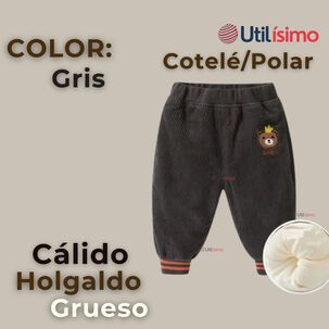 Buzo Cotel&eacute; Forrado En Polar Ni&ntilde;o Pantal&oacute;n Gris