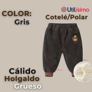 Buzo Cotel&eacute; Forrado En Polar Ni&ntilde;o Pantal&oacute;n Gris