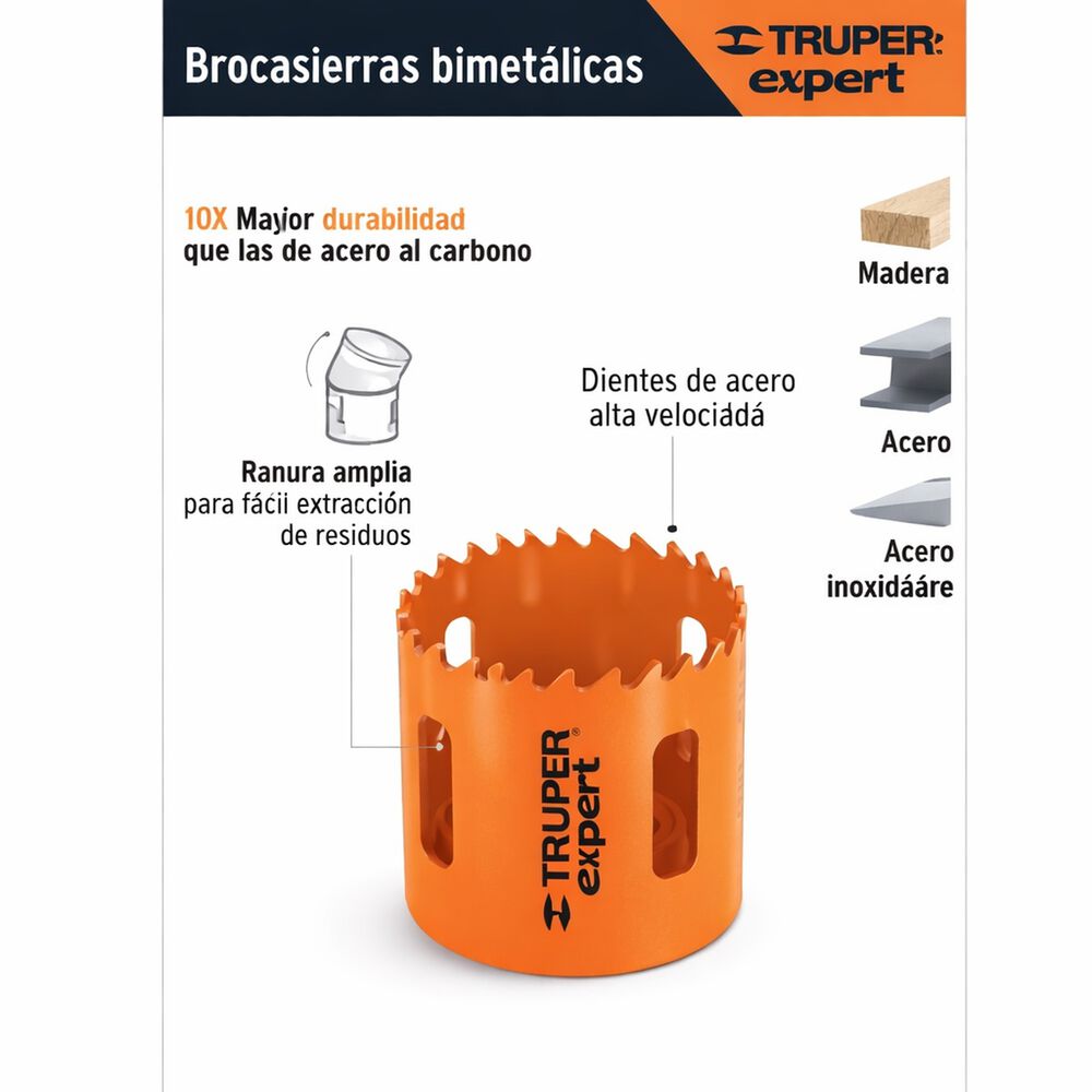 Sierra De Copa Bimetalica Truper Expert, Cobi-1-1/4 32mm image number 3.0