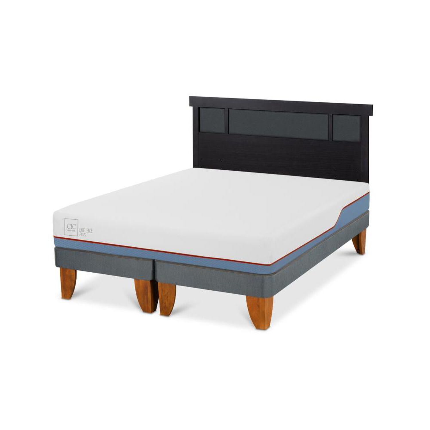 Cama Europea Cic Excellence Plus / 2 Plazas / Base Dividida + Respaldo image number 3.0