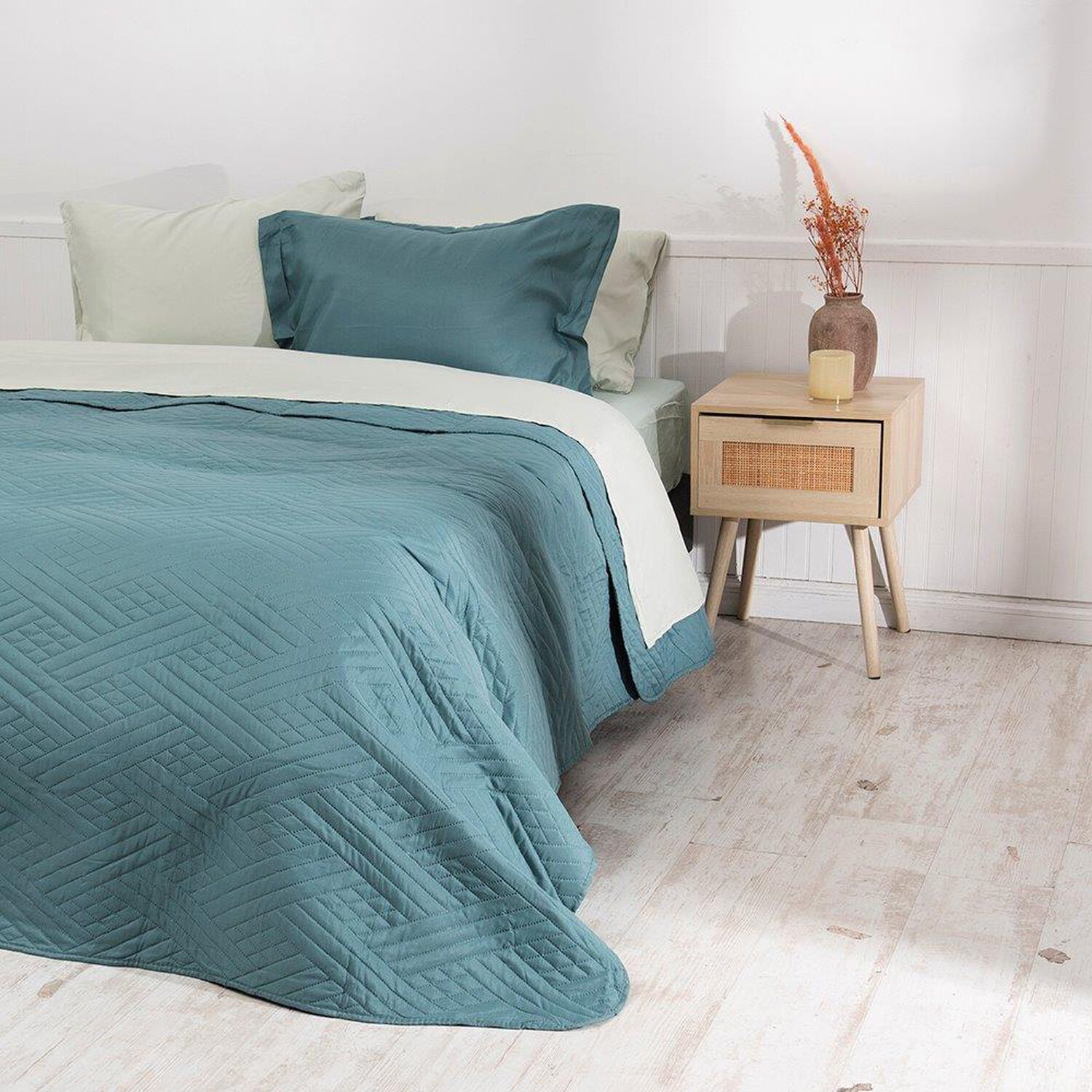 Set Quilt Liso+ Sabana Liso 1.5 P Verde image number 2.0