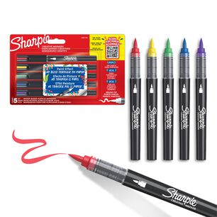 Sharpie Marcadores Acr&iacute;lico Punta Pincel 5 Colores Surtidos