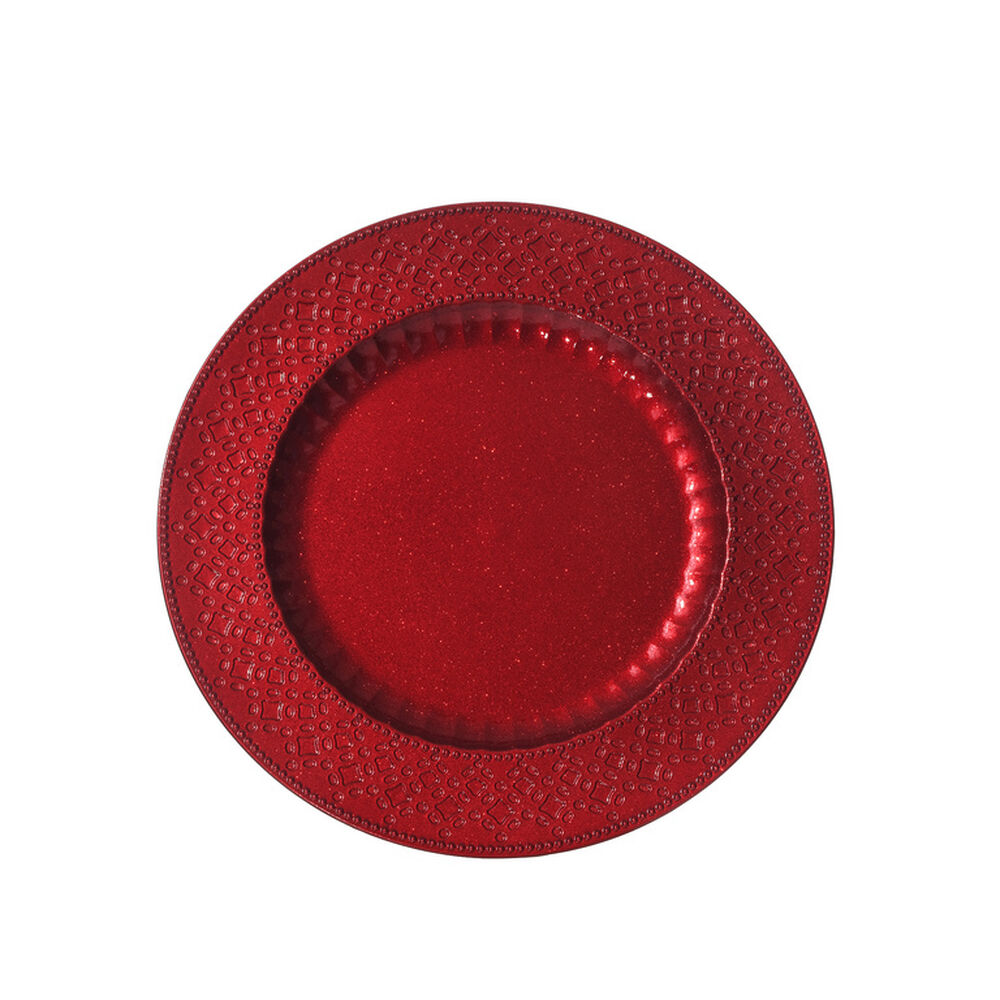 Plato De Navidad Casaideal Circular Bordado Rojo image number 0.0