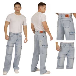 Pantalon Jeans Oversize Cargo Hombre