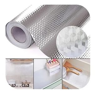 Papel Autoadhesivo Decorativo Aluminio Plata 40x1000cm