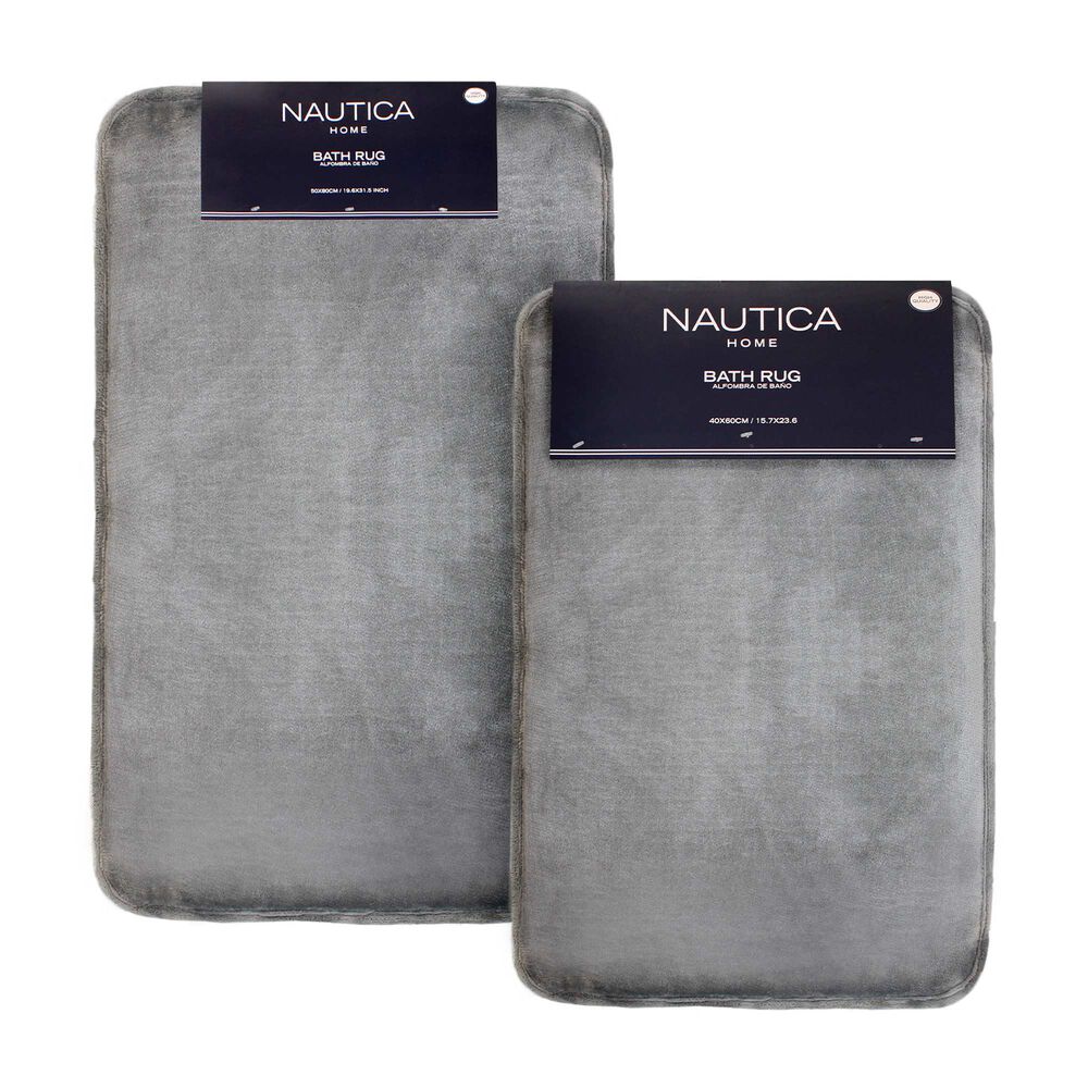 Pack 2 Alfombras De Ba&ntilde;o Nautica Home 40x60 + 50x80cm Gris image number 0.0