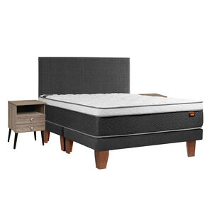 Cama Europea Celta Everest / 2 Plazas / Base Dividida + Set De Maderas
