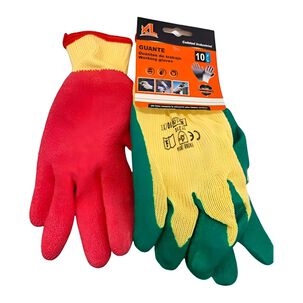 Guante Palma Goma Grueso Jardin Jardineria Verde Talla M