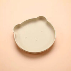 Set De Alimentación Silicona Platos Bebe 5 Piezas Beige