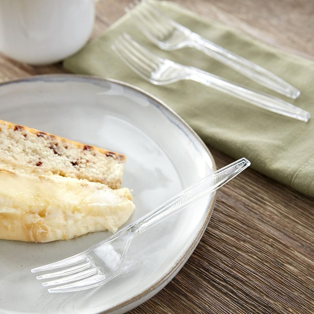 Pack 100 Tenedores Transparentes Reutilizables Y Desechables image number 4.0
