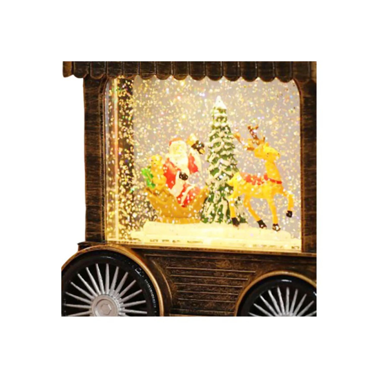 Caja Musical Interior De Nieve Navide&ntilde;o Musical Con Trineo Y Renos 21,5cm image number 3.0
