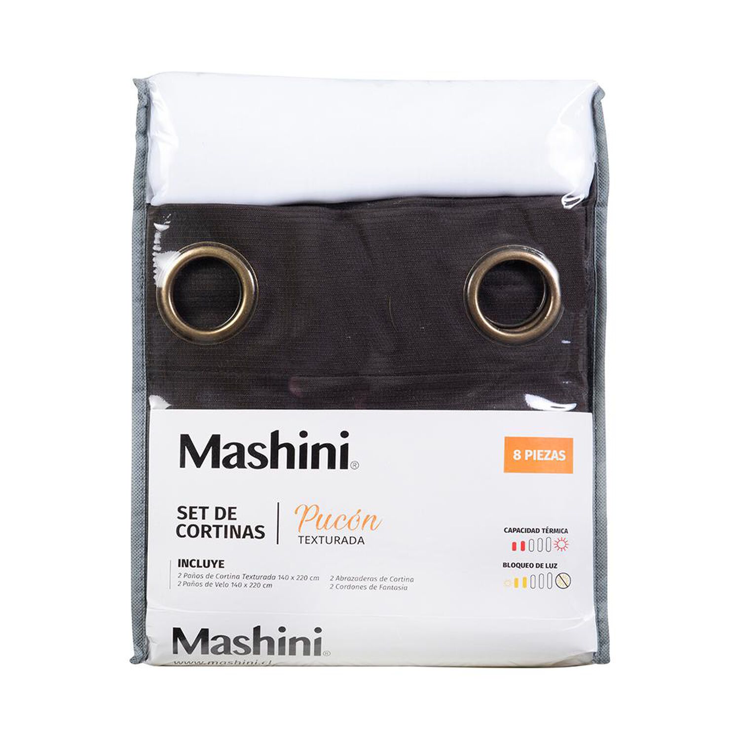 Set De Cortinas Mashini Pucon / 8 Piezas / 220x145 image number 3.0