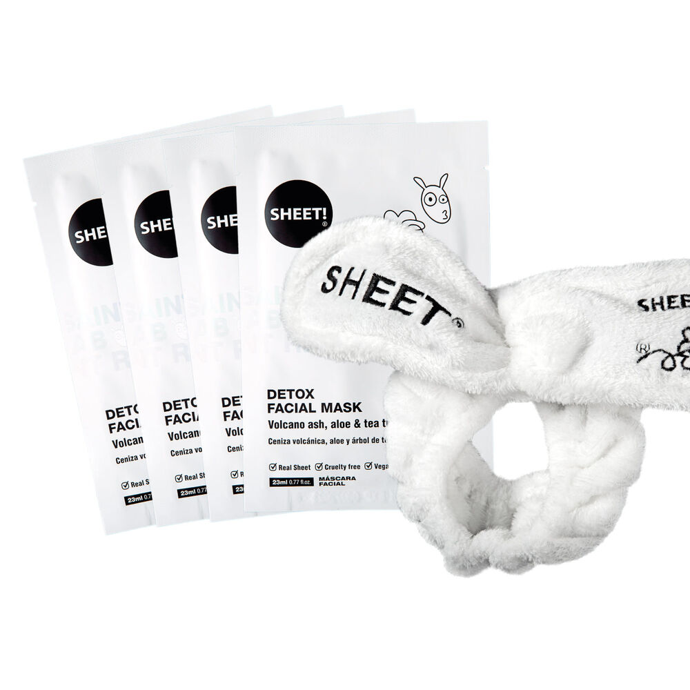 Pack 4 Mascarillas Faciales Detox + Cintillo Sheet image number 0.0