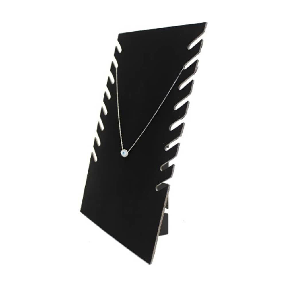 Exhibidor Mostrario 8 Cadenas Collar Terciopelo Negro Plano image number 0.0