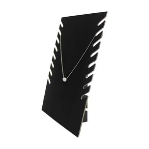 Exhibidor Mostrario 8 Cadenas Collar Terciopelo Negro Plano