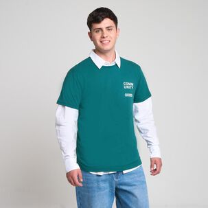 Polera Estampada Slim Manga Corta Cuello Redondo Hombre Skuad