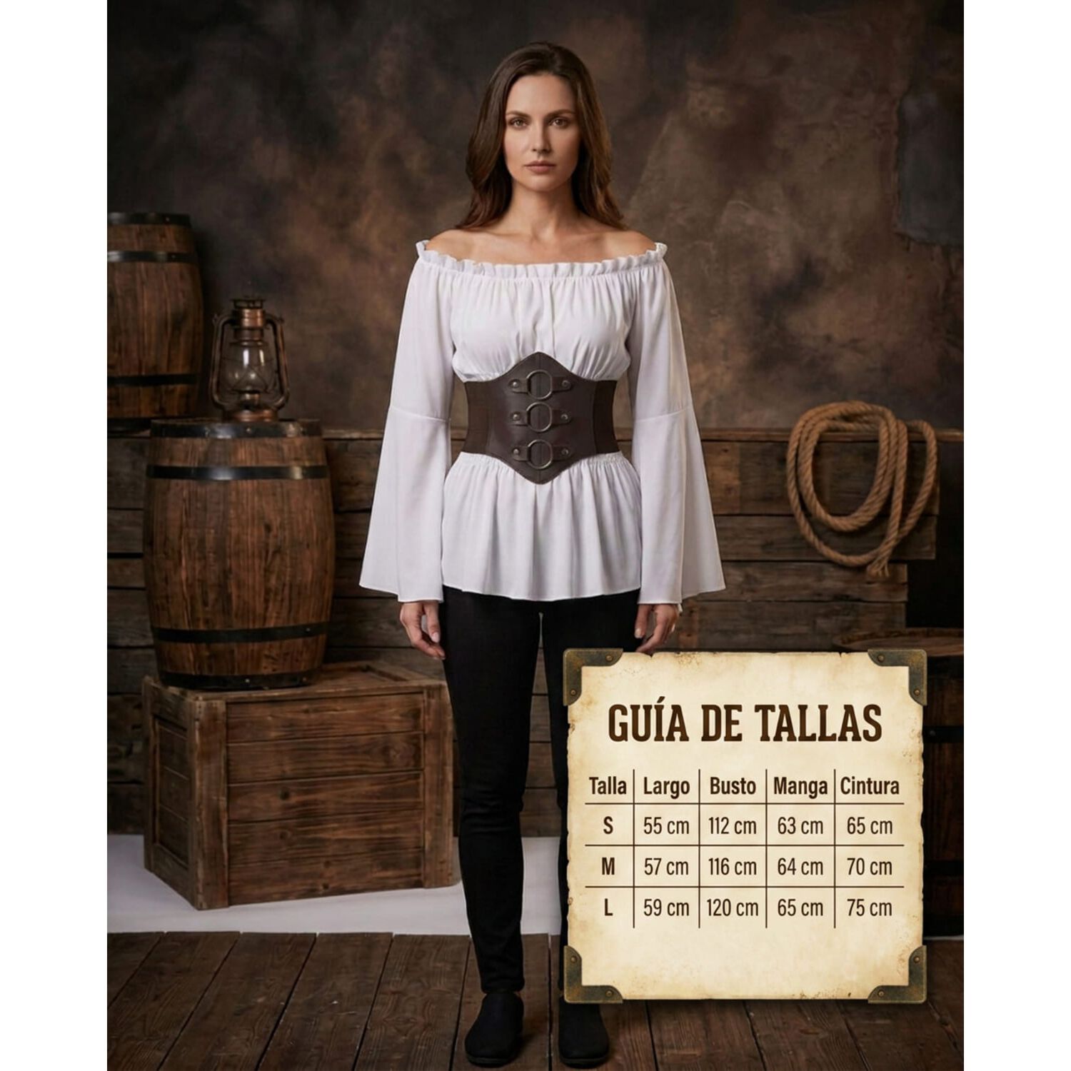 Disfraz Cosplay Camisa Medieval Medievo image number 1.0