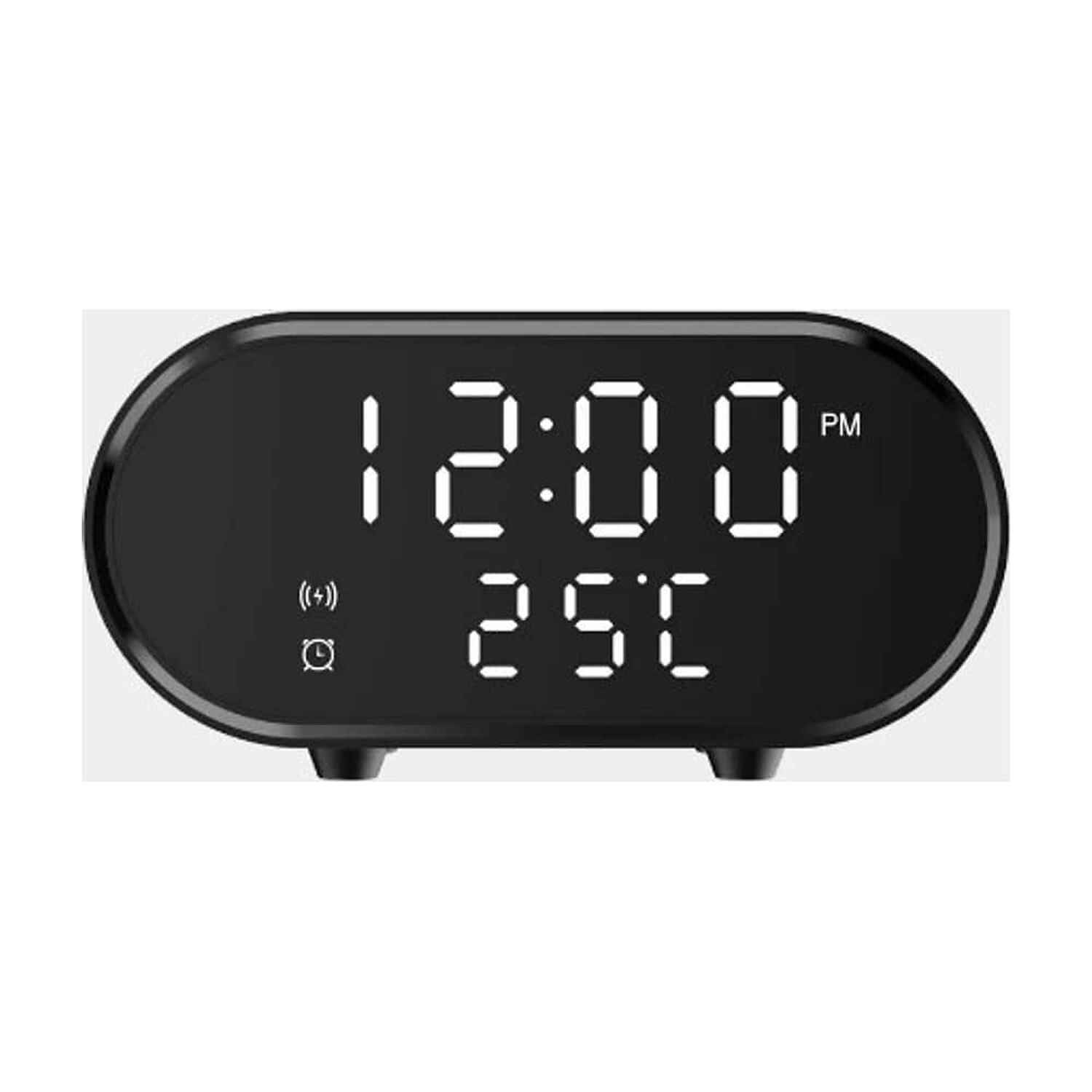 Reloj Despertador Cargador Inal&aacute;mbrico Term&oacute;metro Rapida Color Negro image number 1.0