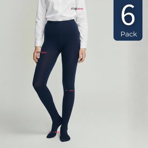 Pack 6 Ballerinas Elasticadas Escolares Ni&ntilde;a Algod&oacute;n Azul