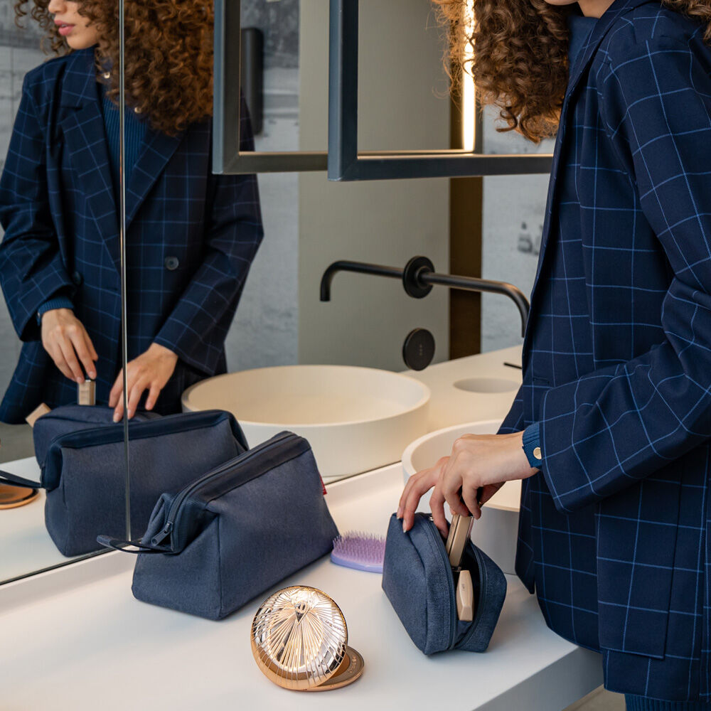 Neceser De Viaje Travelcosmetic - Herringbone Dark Blue image number 5.0