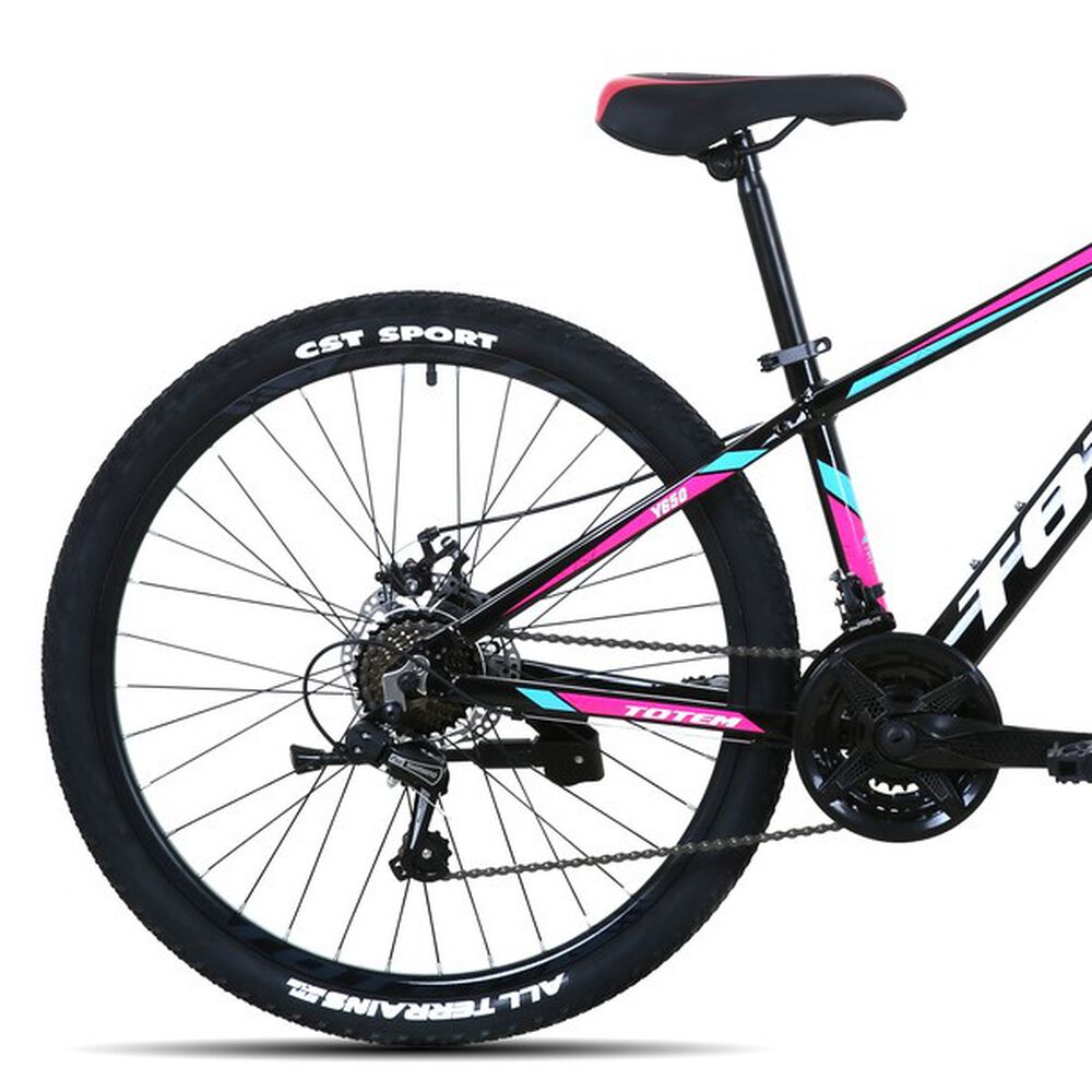 Bicicleta Totem Mtb Aro 26 Modelo Y650 Negro Rosa image number 1.0