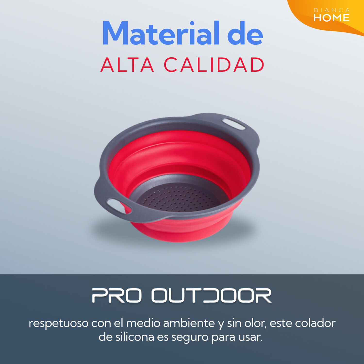 Colador Plegable De Silicona Para Drenar Pasta Verduras Y Frutas image number 5.0