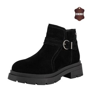 Botin De Cuero Rosie Full Negro Alquimia