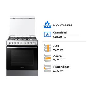 Cocina A Gas Samsung Nx52a5411cs/zs 6 Quemadores