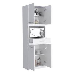 Mueble Microondas 4 Puertas 1 Cajon Fm-003b Blanco