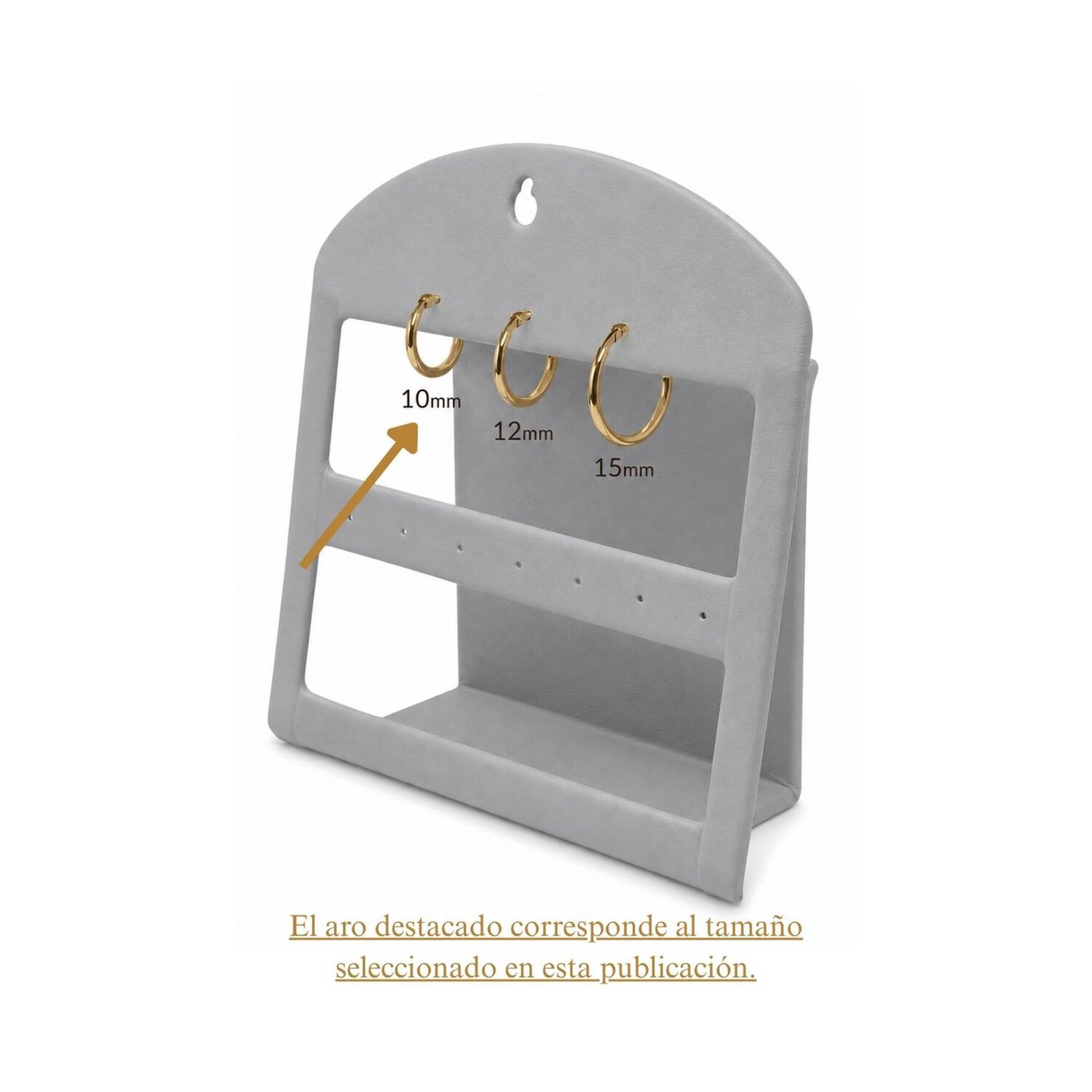 Aros Argolla Tubo 10mm Oro 18k 1.40gr Cl&aacute;sicas Regalo Mujer Dorado image number 6.0