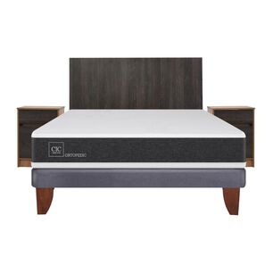 Cama Europea Cic New Ortopedic / 2 Plazas / Base Normal + Set De Maderas