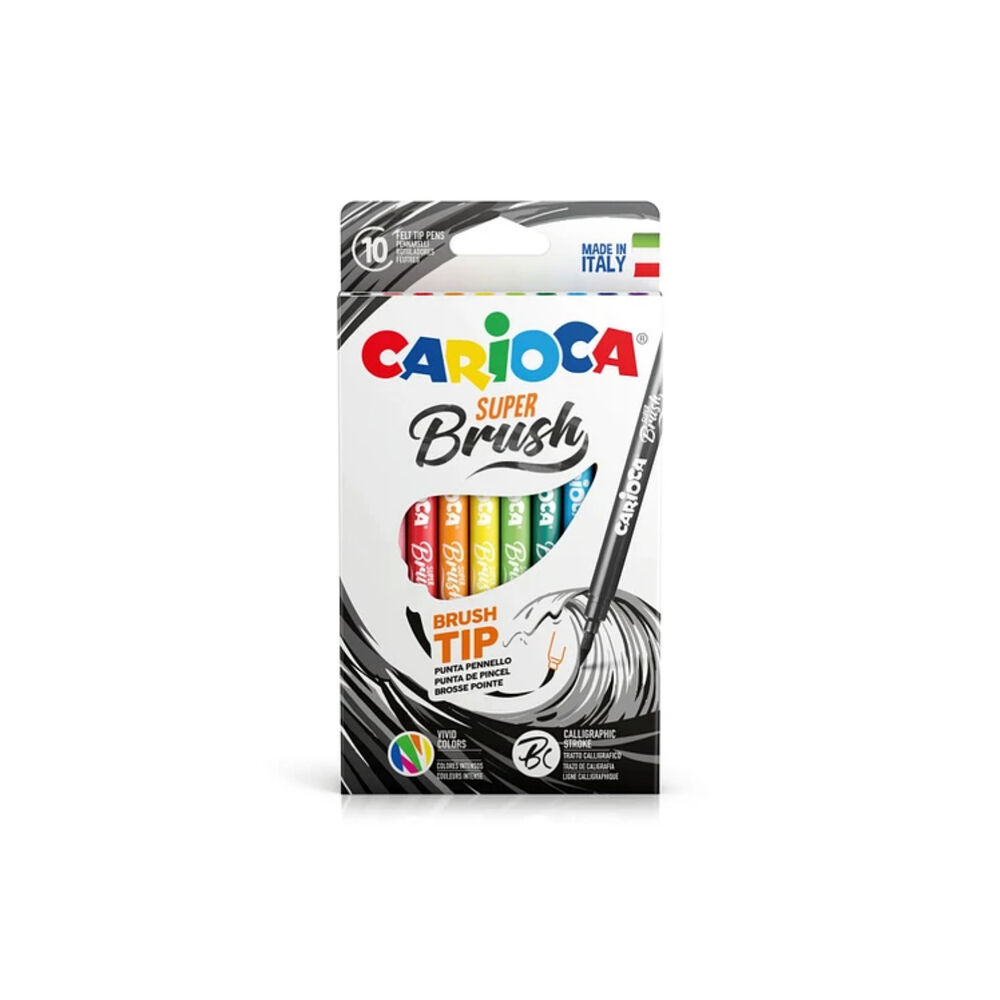 Plumones Super Brush 10 Colores Carioca - Ps image number 0.0