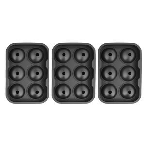 Pack 3 Cubeta De Hielo Silicona 6 Hielos Redondos