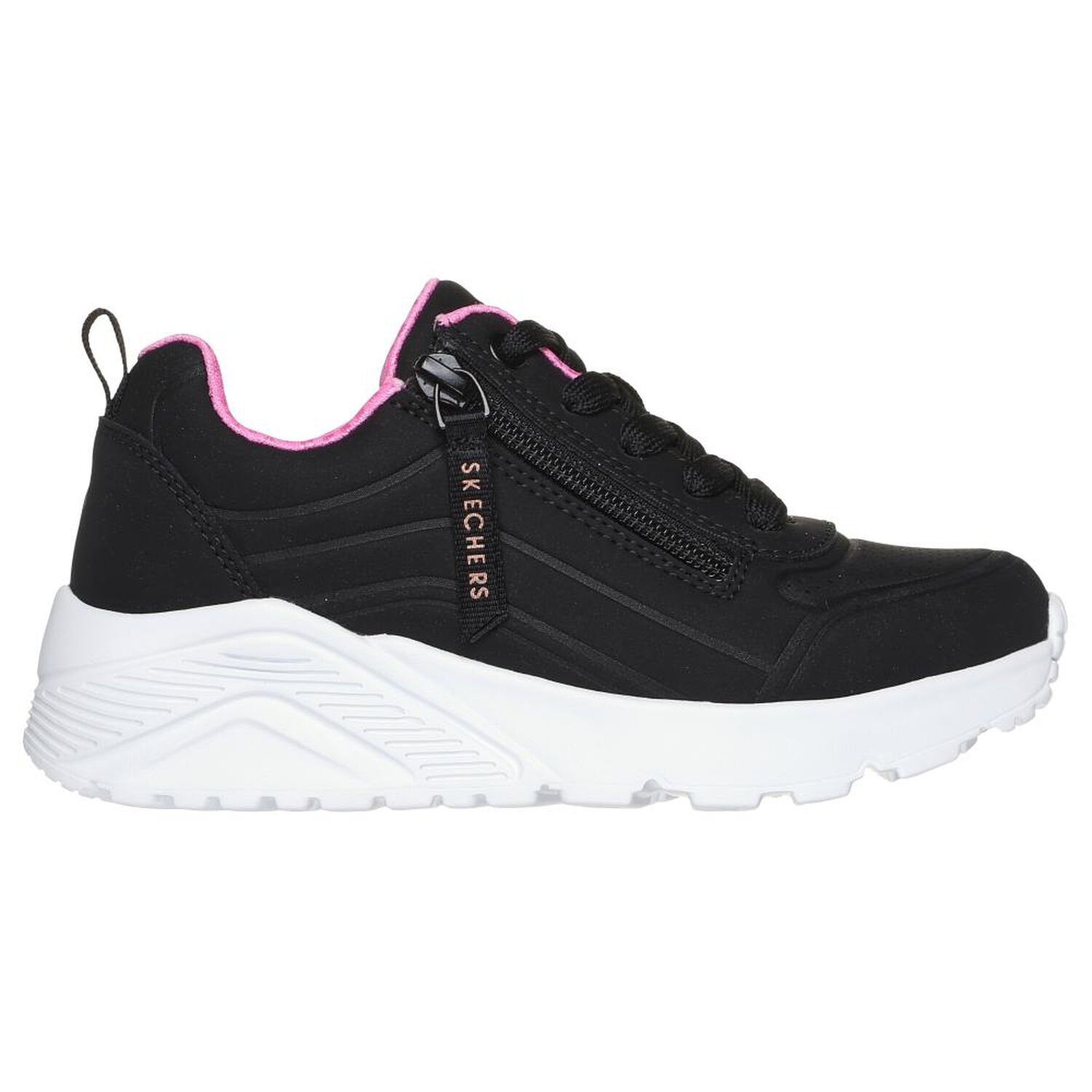 Zapatilla Infantil Ni&ntilde;a Skechers Uno Lite - Easy Zip Negro image number 1.0