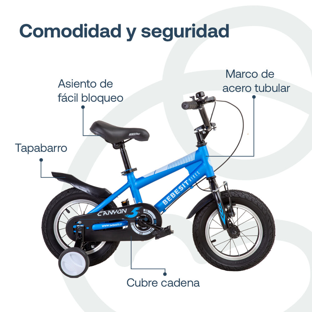 Bicicleta Infantil Canyon Aro 12 Azul Bebesit image number 4.0