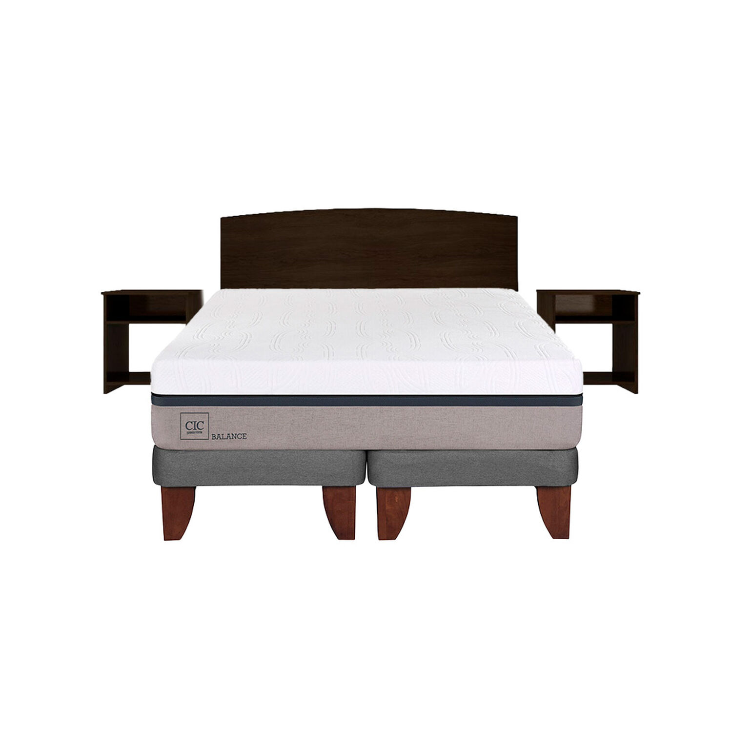 Cama Europea Cic Balance / 2 Plazas / Base Dividida + Set De Maderas Dakar image number 0.0