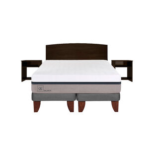 Cama Europea Cic Balance / 2 Plazas / Base Dividida + Set De Maderas Dakar