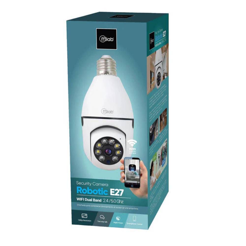 Camara De Seguridad Mlab Robotic E27 Wifi-dual Band 2.4 /5.0 Ghz image number 4.0