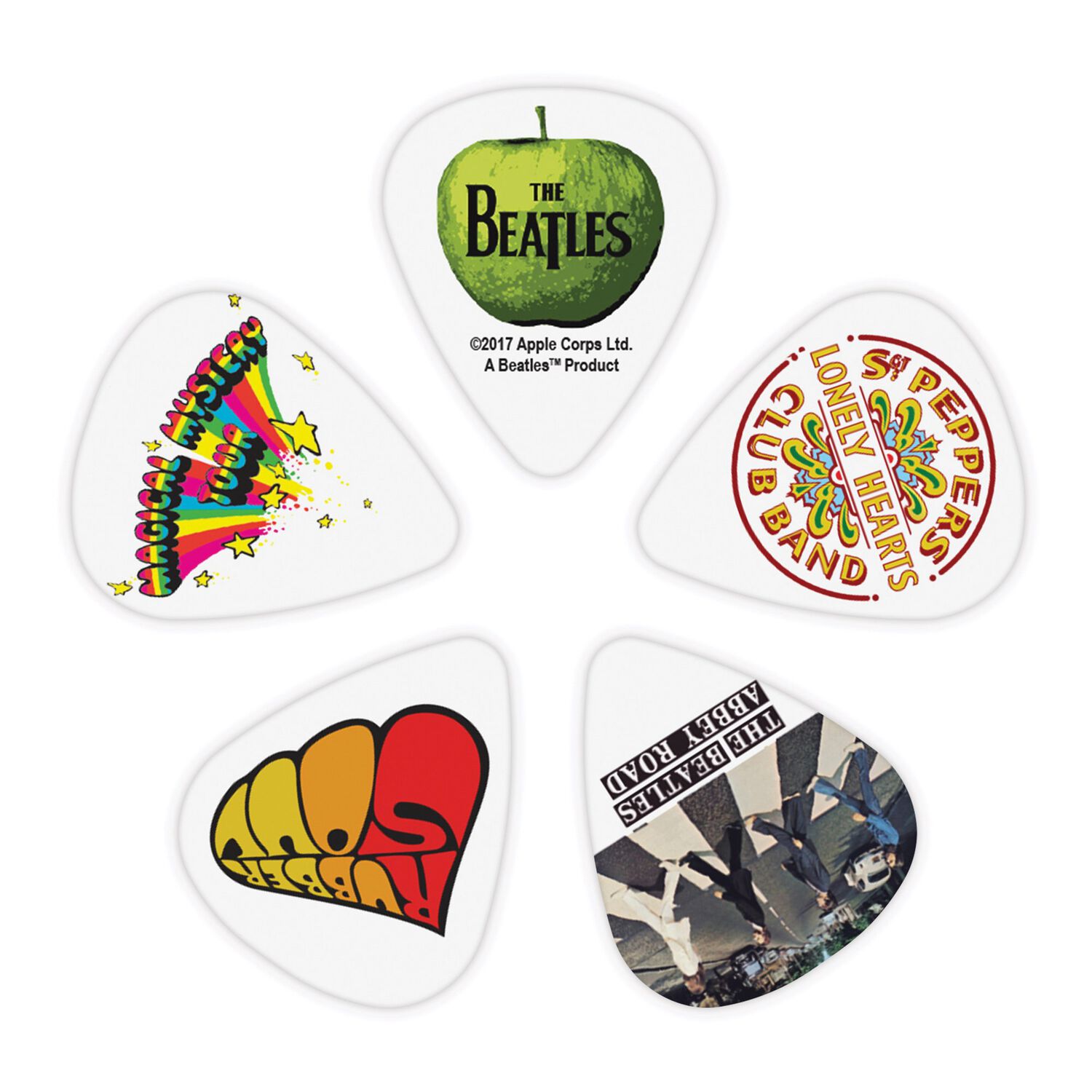 U&ntilde;etas Beatles Album (.70mm) 10 Pack 1cwh4-10b3 Daddario image number 1.0