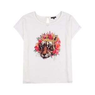 Polera Doble Tela Con Estampado Delantero Manga Corta Mujer Kimera