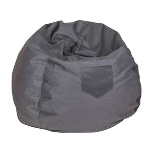Pouf Pera Gris Felpa 100x120x120 Cm M&aacute;xima Design