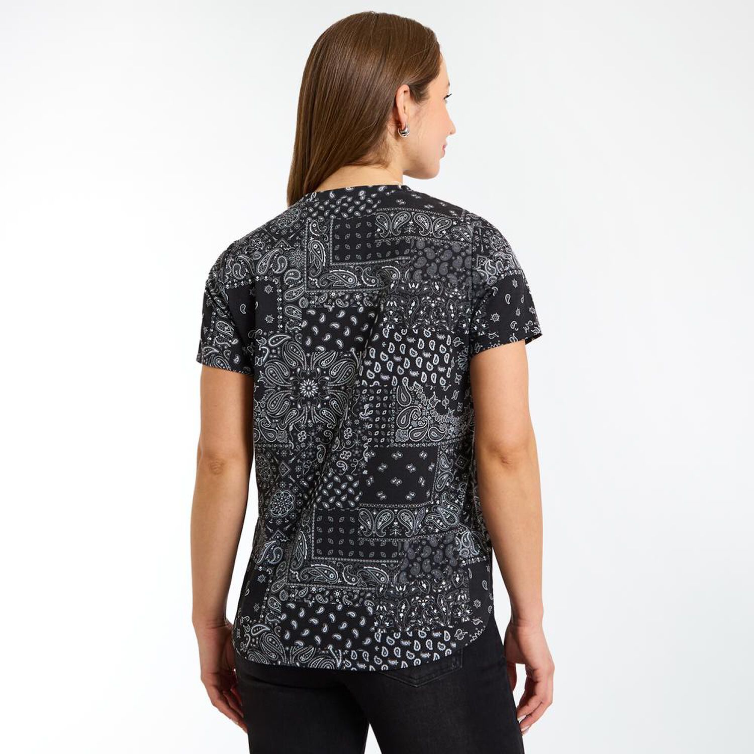 Polera B&aacute;sica Full Print Manga Corta Cuello Redondo Mujer Geeps image number 3.0