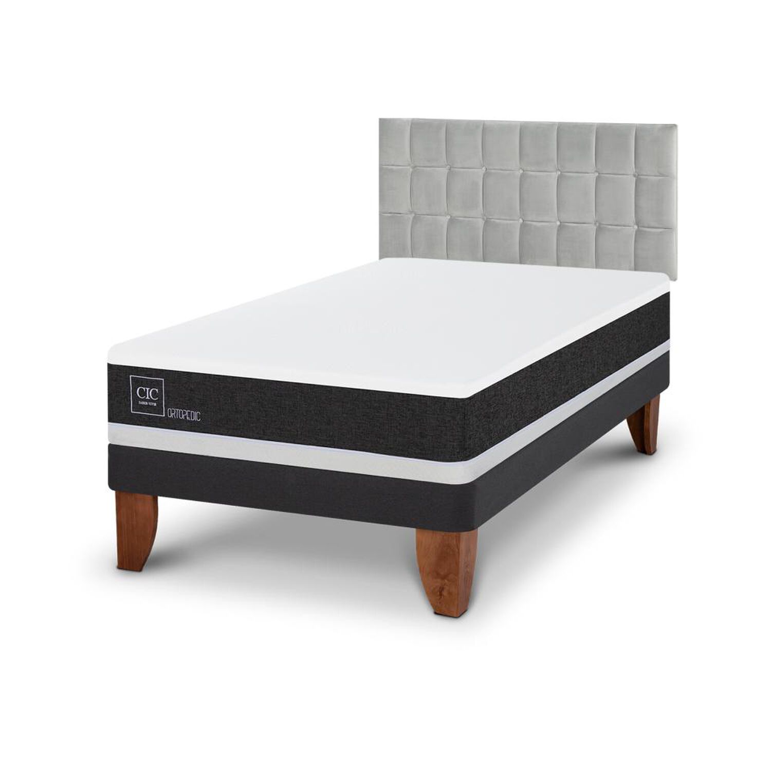 Cama Europea Cic New Ortopedic / 1.5 Plazas / Base Normal + Respaldo image number 4.0