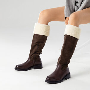 Bota Larga Mujer Moda Gamuza Con Felpa Vintage Weide Czy601