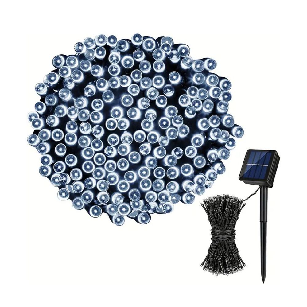 Luces De Exteriores 200 Led Blancas Con Panel Solar 20 Metros image number 0.0