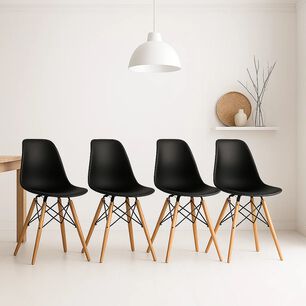 Pack De 4 Sillas Eames Negra