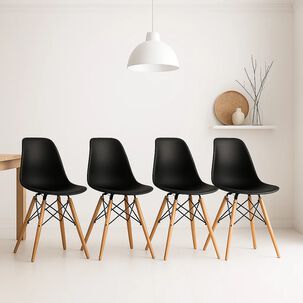 Pack De 4 Sillas Eames Negra Pack De 4 Sillas Eames Negra